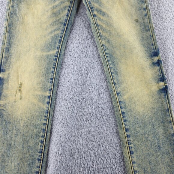 mnml X146 Stretch Denim Jeans Mens 28 Blue Distressed Slim Fit Stacked Skinny - Picture 3 of 16